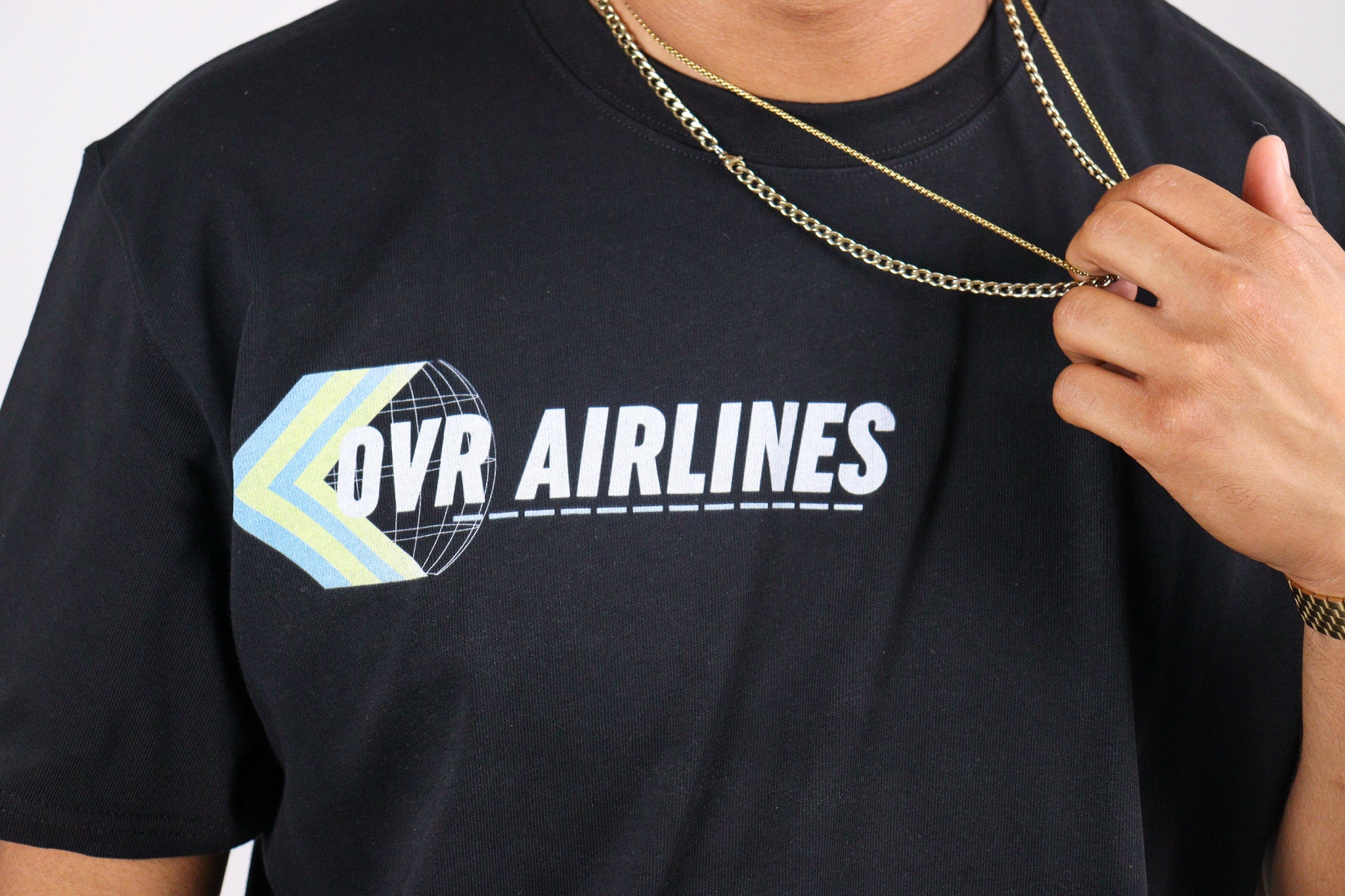 OVR AIRLINES Black T-Shirt